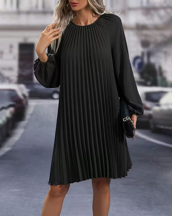 Jurk Mode Effen Kleur Geplooid