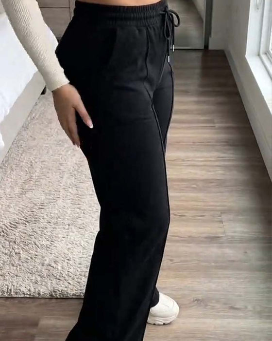 Sweatpants Trekkoord Recht Been