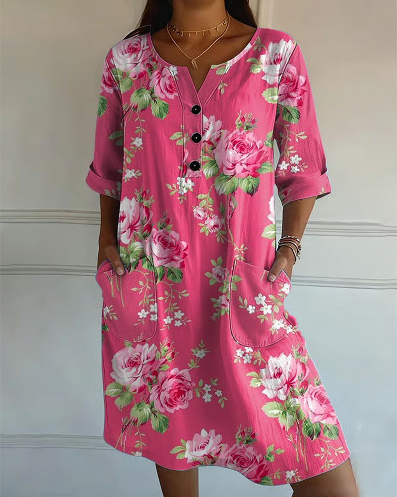 Jurk Roos Bloemenprint