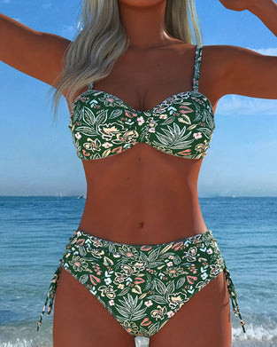 Bikini Bloem-Gescheiden String