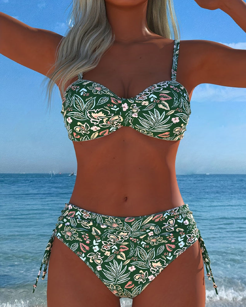 Bikini Bloem-Gescheiden String