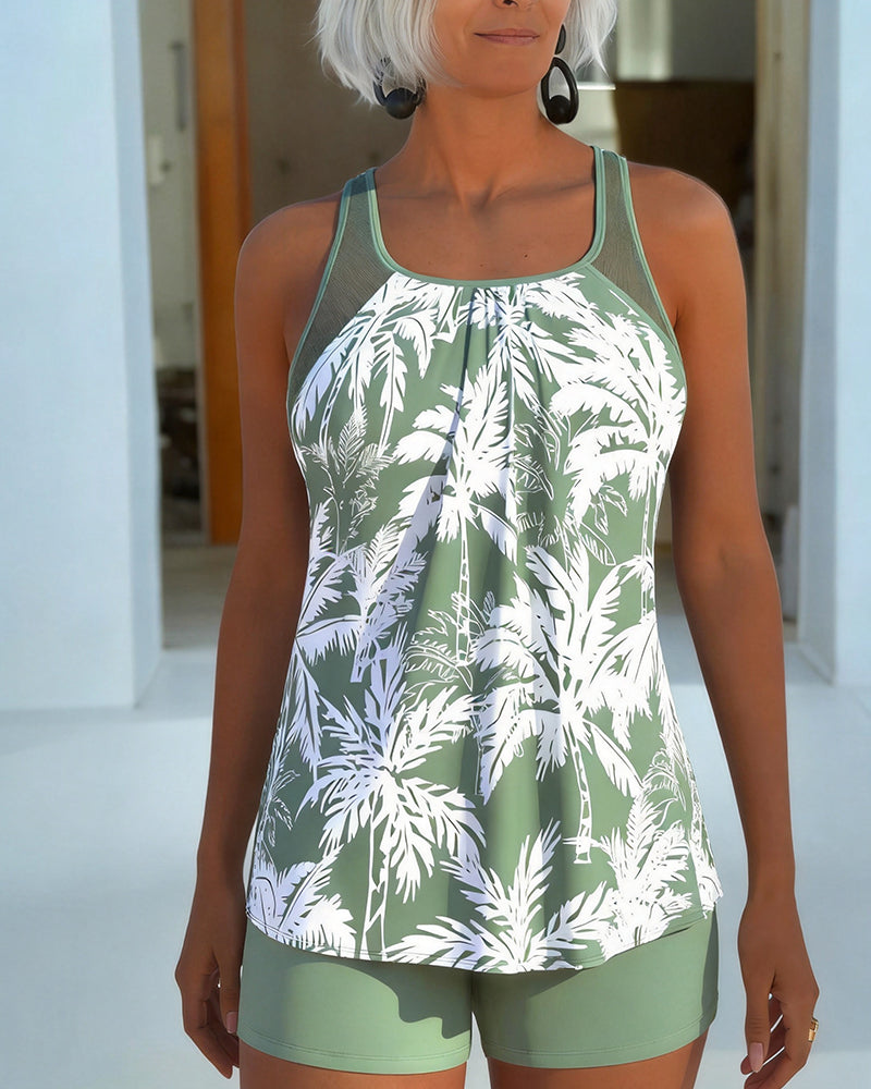 Tankini Botanische Print Tanktop Shorts