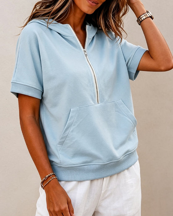 Blouse Rits Zak Korte Mouw