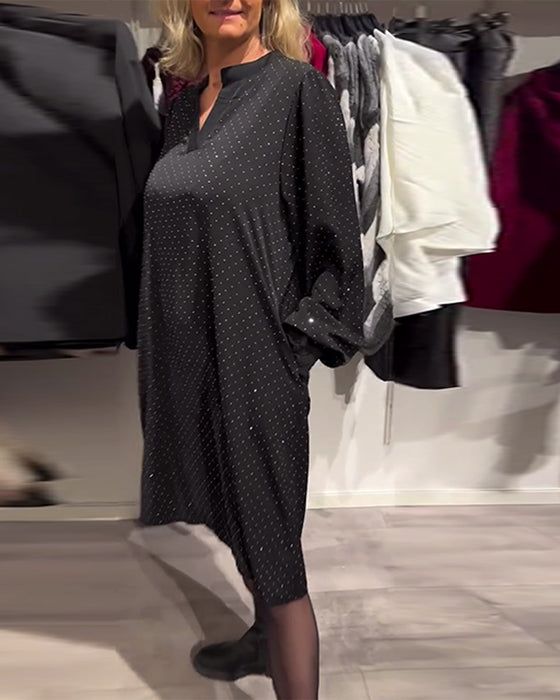 Jurk Lantaarn Mouw Diamant Print