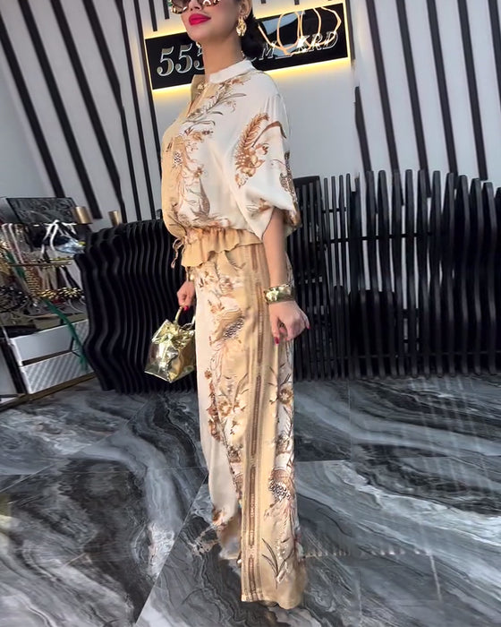 Wijd-Pijpen Pak Temperament Staande Kraag Rits