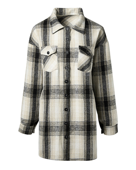 Casual geruite print zak overhemd