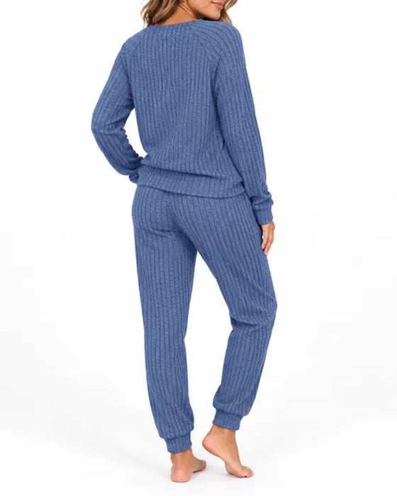 Pak Henley Kraag Pinstripe Gebreid