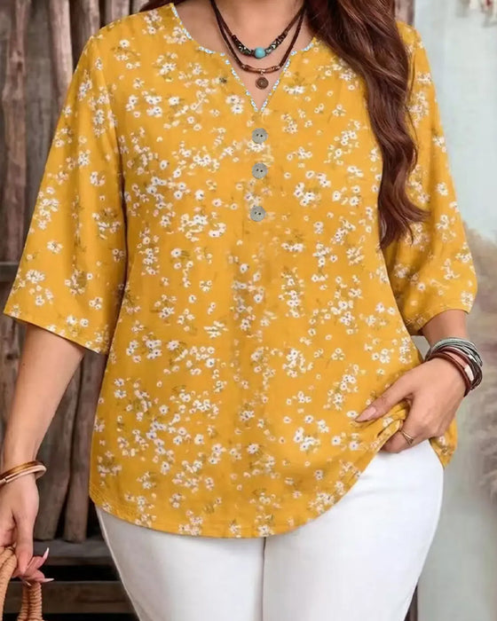 Top Alloverprint Casual Knoop