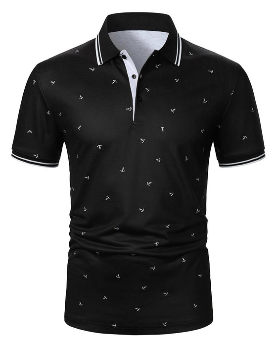T-Shirt Polo Kraag Pijl Patroon Casual