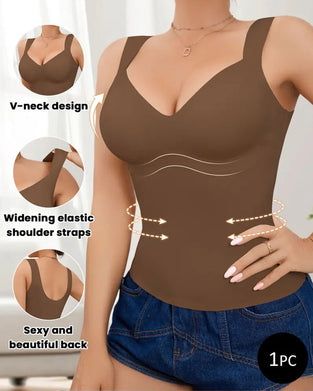 Tanktop Shapewear Brede Band V-Hals