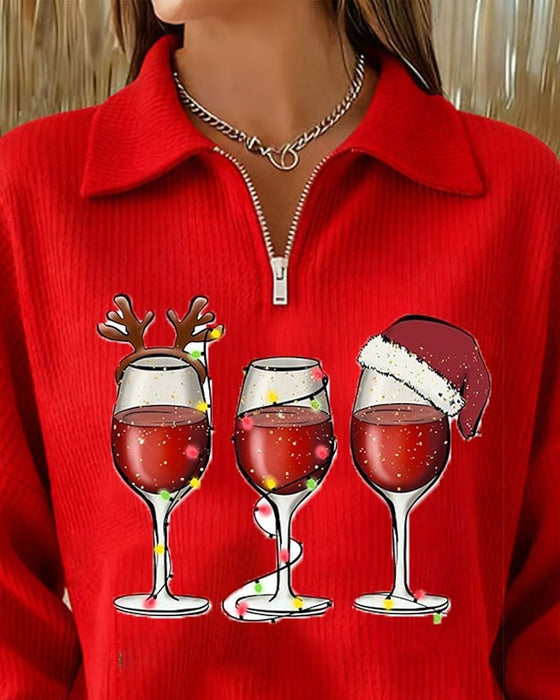 Sweatshirt Reverse Rits Kerststijl