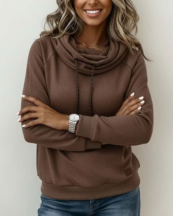 Sweatshirt Mock Hals Strik Casual Pullover