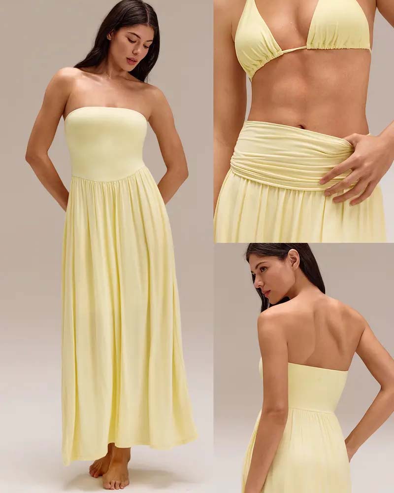 Jurk Convertible Mouwloos Taille-Cinchend