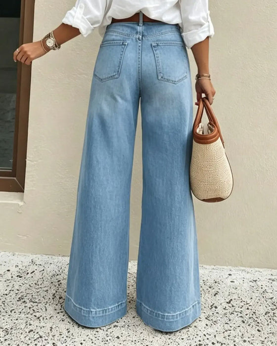 Broek Gradiënt Wijd Been Denim