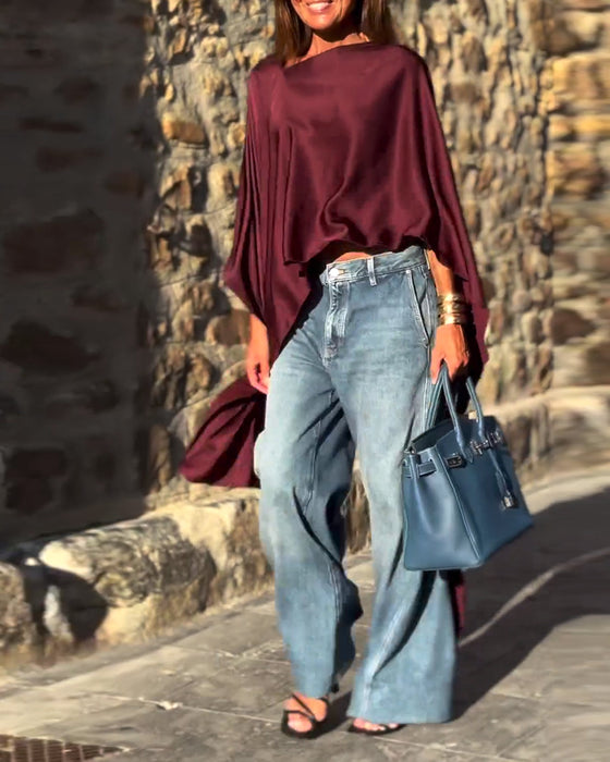 Effen kleur Batman onregelmatige blouse