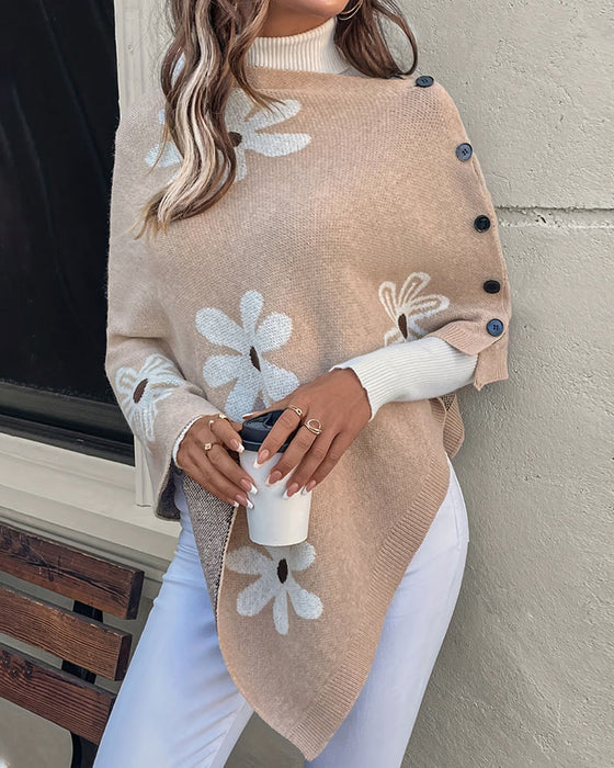 Pullover Madeliefjesprint Zijknoop Sjaal Trui
