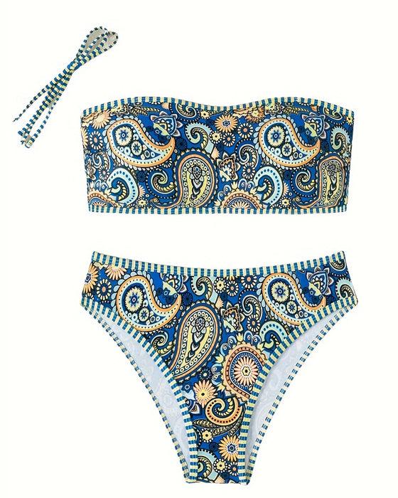 Badpak Twee-delig Etnische Stijl Gedrukt