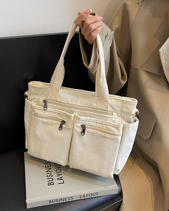 Effen kleur corduroy tas