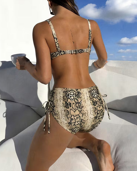 Bikini Slangenhuid Hoge Taille