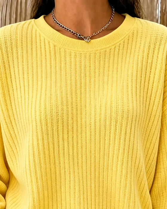 Sweatshirt Casual Effen Lange Mouw