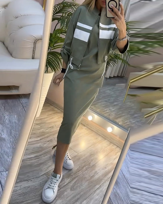 Set casual jasje mouwloos jurkje