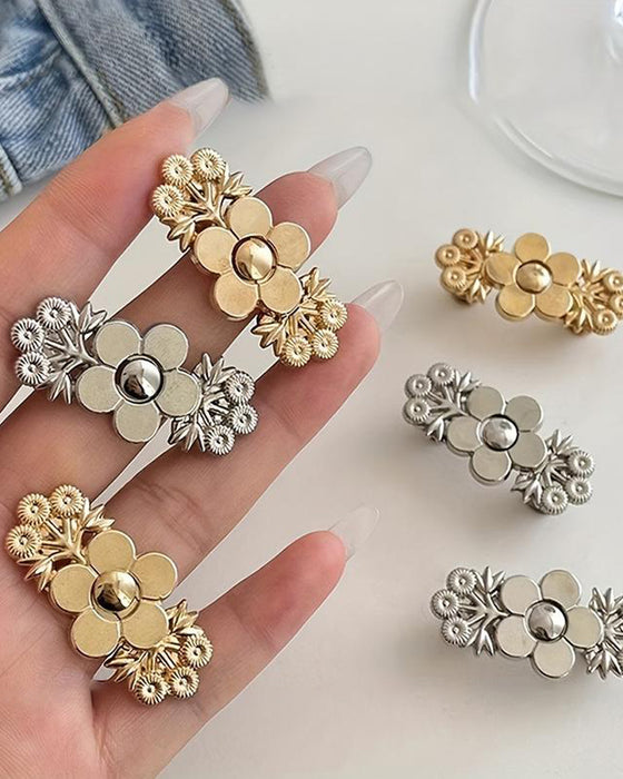 4-Delig Bloemenpatroon Denim Riemverstrakker