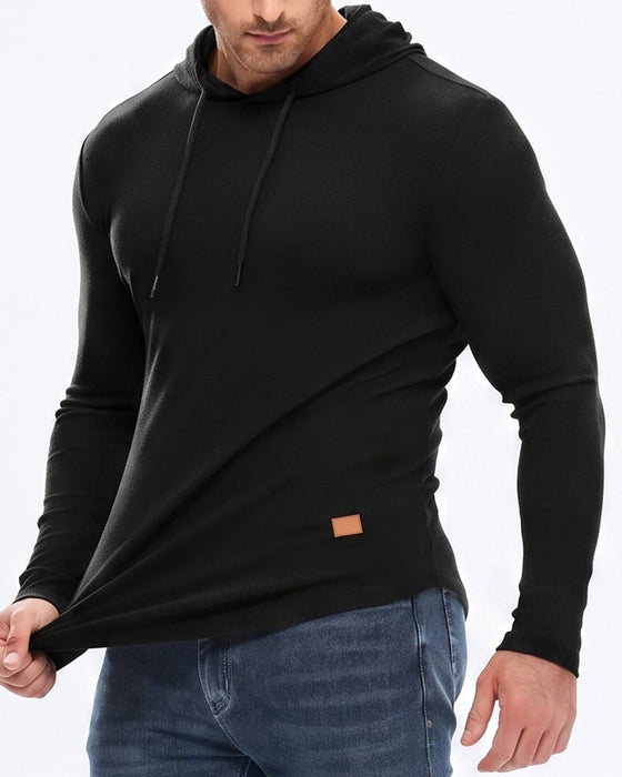 Heren Sweatshirt Effen Kleur Lange Mouw Capuchon
