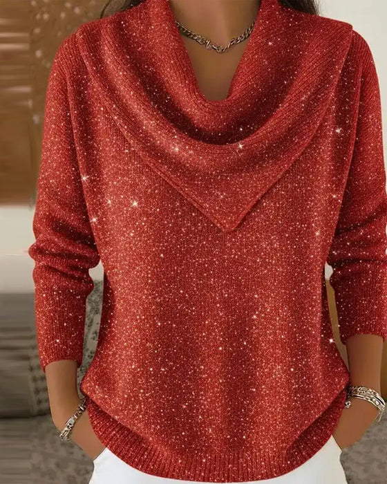 Pullover Mock Hals Casual Lange Mouw