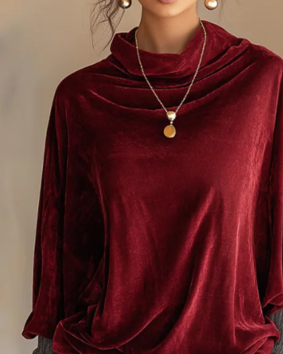 Blouse Gedrapeerde Hals Casual
