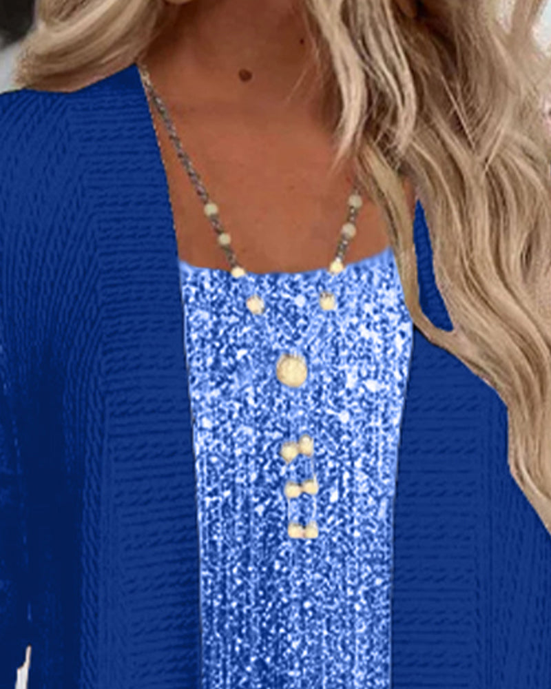 Modieuze Top In Nep-Tweedelig Ontwerp