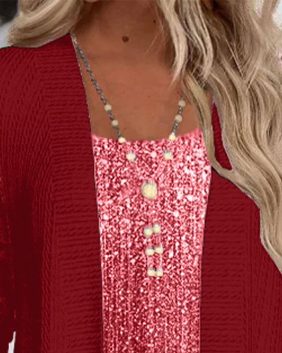 Modieuze Top In Nep-Tweedelig Ontwerp