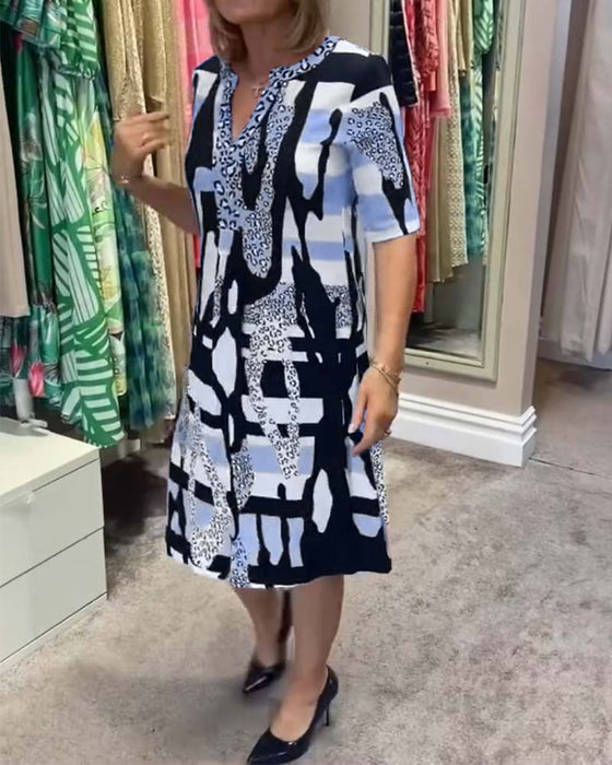 Midi-jurk met luipaardprint voor dames