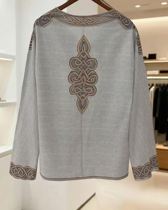 Blouse V-Hals Lijn Contrast Patchwork