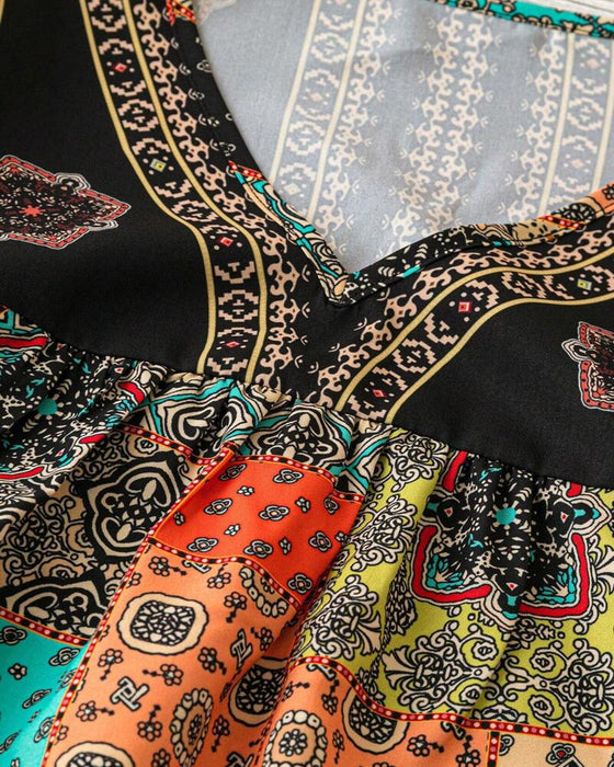 Gepleisterd T-shirt Met Vintage-Prints