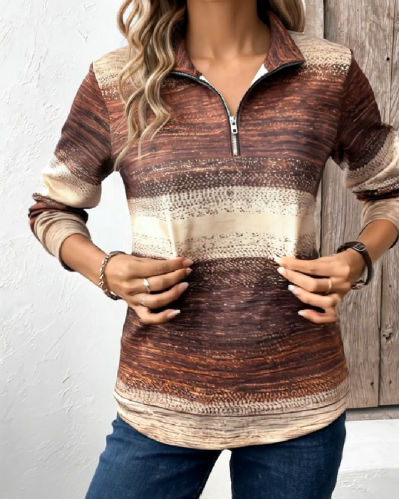 Hoodie Staande Kraag Halfritsen Verloop