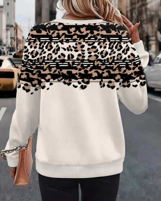 Trui Met Ronde Hals En Luipaardprint