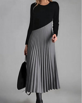 Jurk Patchwork Geplooid Midi