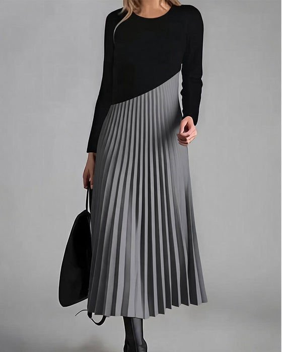 Jurk Patchwork Geplooid Midi