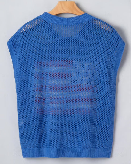 Pullover Vlagpatroon Crewneck