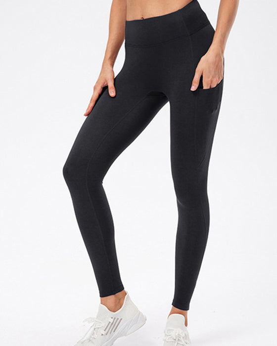 Effen legging met fleece zakken