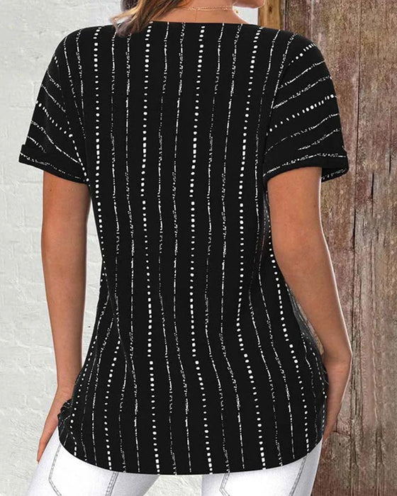 T-shirt casual bedrukt ronde hals