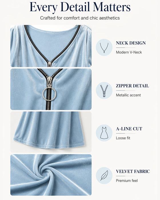 Jurk Effen Rits Casual