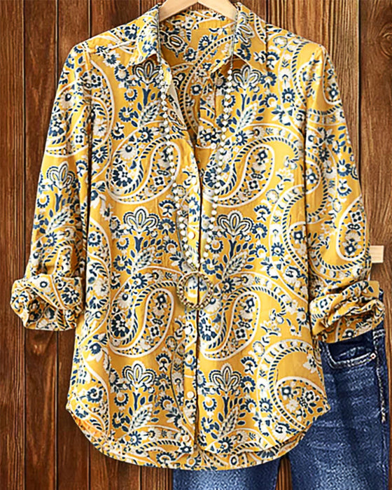 Shirt Rever Paisley Lange Mouw