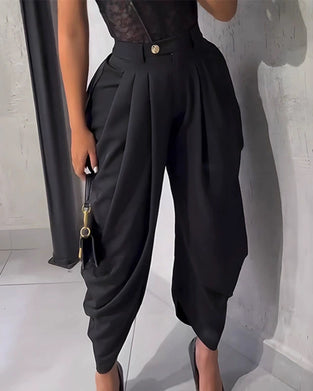Broek Casual Effen Papieren Zak Cropped