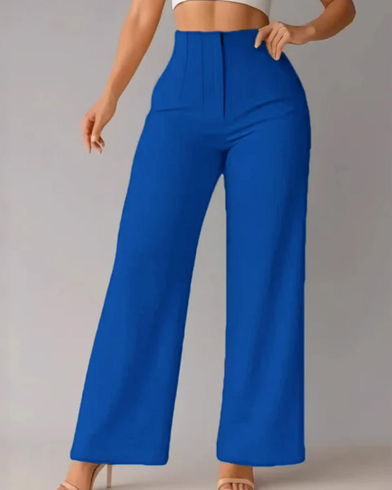 Broek Effen Casual Blazer Wijd Pijp
