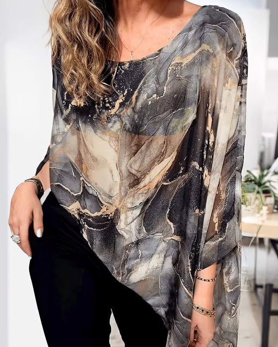 Blouse Vleermuismouw Tie-Dye Los