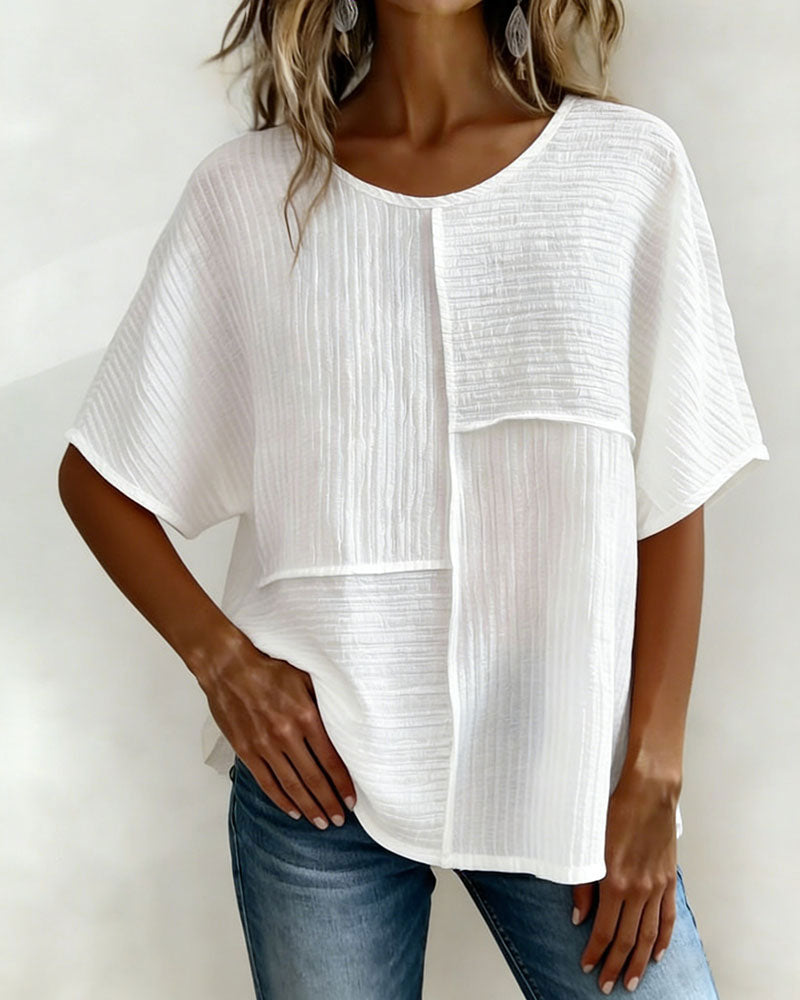 Top Verticaal Gestructureerd Patchwork Los