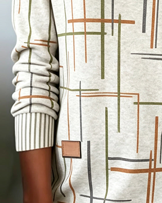 Sweatshirt V-Hals Lijn Split