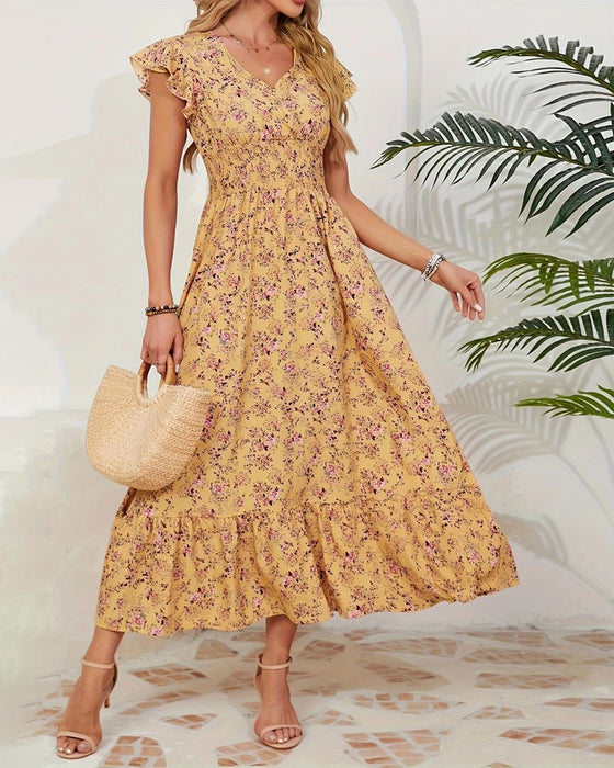 Jurk Bloemen Taille Strik