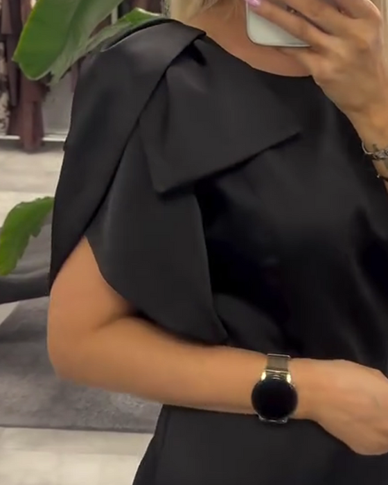 Jurk Bubble Kortmouwen Ronde Hals